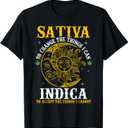 Cannabis Weed Fun - Sativa to Change The Things I Can Indica T-Shirt (Red, M)
