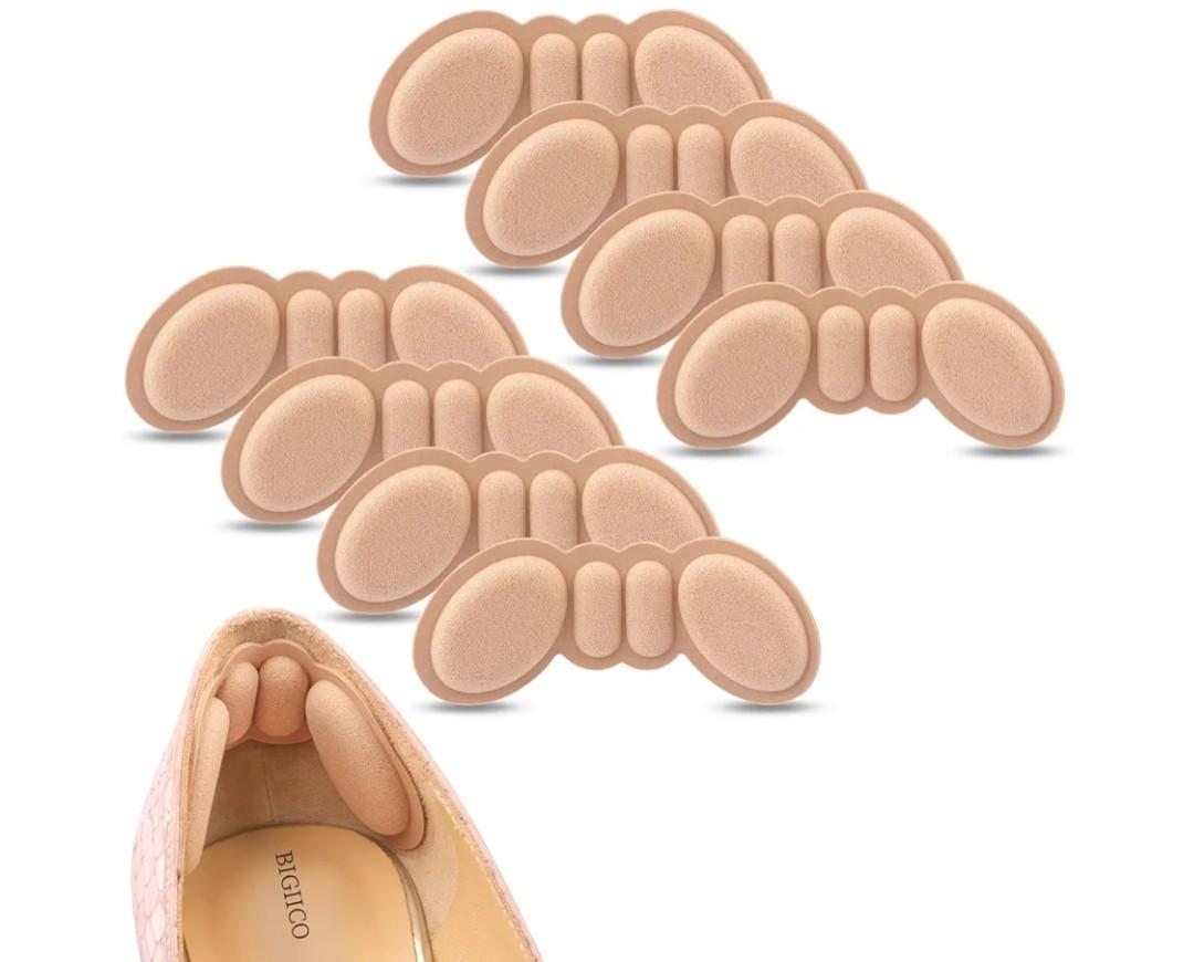 3 x Heel Grips Liner Cushions Inserts for Loose Shoes, Heel Pads Snugs for Shoe Too Big Men Women, Heel Grips Protectors for Blisters Pain, Filler Make Shoes Fit Tighter (RosyBrown H)