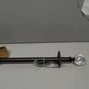 EXCLUSIVE HOME Crystal Ball 1" Curtain Rod and Coordinating Finial Set, Matte Bronze, Adjustable 66"-120"