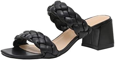 CUSHIONAIRE Women's Onyx braided Heel Sandal +Memory Foam, Size 7.5