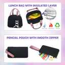 ACESAK Backpacks for Girls, Girls Backpack with Lunch Box and Pencil Case for Teen Kids Elementary Middle High School College Student, Children School Backpack Bookbag with USB Charging Port (Purple)