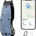 Air Keychain, Key Organizer Works with Apple Find My, Built-in airtag Chips, Holds 2-6 Keys, Car Key Chains with GPS Tracker, Key Finder, Minimalist Key Holder for Men and Women, (iOS Only) (Blue)