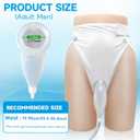 Catheter for Men, Urine Collection Bag for Elderly Men Male Age 80, Reusable Portable Silicone Urinal with 2 Bags (White-Men)