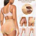 DERCA Butt Lifting Panties Padded Underwear for Women Booty Pads Butt Enhancer Lace Shapewear Panty (Beige, XS)