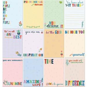 12 Pieces Empowering Sticky Note Pads 3" x 4" Motivational Educator Sticky Notes Inspirational Self Stick Note Pad Funny Sticky Notepad Appreciation Gifts for Teacher Office Student (Kindness)