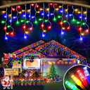 49FT 450LED F8 Upgraded Christmas Lights Decorations - 8 Modes Waterproof Outdoor Fairy String Lights With Memory and Timer - Plug-in for Holiday, Party, Wedding, Home, Roof (F8 49FT 450LED, Multicolor)