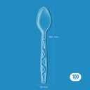 Amazon Basics Disposable Clear Plastic Spoons, Premium Quality, BPA Free, Strong, 100 Count