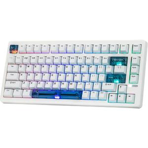 EPOMAKER HE80 Hall Effect Gaming Keyboard, 8K Polling & 32K Scan, Creamy Gasket, DKS, SOCD, Hot-Swappable, RGB Backlit, Wired Gaming Keyboard for PC & Mac (White)