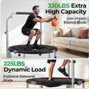 BCAN SP2 40" Foldable Mini Trampoline Max Load 330lbs/440lbs, Fitness Rebounder with Adjustable Foam Handle, Exercise Trampoline for Adults Indoor/Garden Workout | FED Fitness
