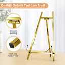 13.3" Metal Easel Stand for Sign – Elegant Table Top Easel for Display, Heavy Duty Tabletop Picture Easel Stand for Wedding Sign, Picture Frame, and Art (Gold)
