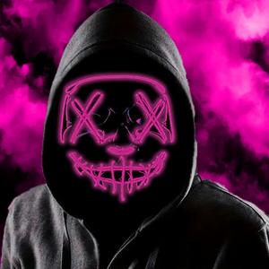 Boolavard Halloween Mask LED Light up Mask for Festival Cosplay Halloween Costume Masquerade Parties, Carnival, Gifts (Pink)