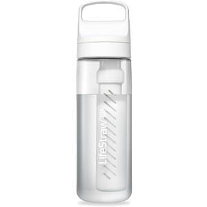 LifeStraw Go Series  BPA-Free Water Filter Bottle for Travel and Everyday use removes Bacteria, parasites and microplastics, Improves Taste, 22oz; Clear