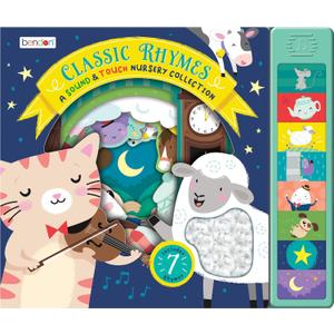 Bendon Classic Nursery Rhymes Sound Book | 7 Sound Buttons, Touch-and-Feel Fabric - Interactive Read Listen Play for Kids Ages 3+