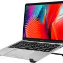Thibault Aluminum Laptop Stand for Desk - Cooling Ergonomic Design - Fits MacBook Air Pro/DELL/HP/Lenovo/ThinkPad/Alienware - 13/14/15.6/16 -Easy Assembly- Ventilated Laptop Stand for Optimal Airflow (Black)