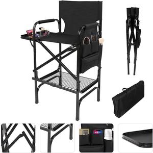 Folding Makeup Chair with Folding Tabletop Storage Bags for Makeup Artists, 44.9 inch