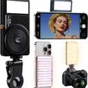 129 LED Double Side Magnetic Selfie Light for iPhone, 3000 mAh Rechargeable Phone Fill Light Clip, Adjusted 3 Light Modes for Phone iPhone Android iPad Laptop for Makeup TikTok Selfie Vlog