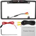 License Plate Backup Camera, Night Vision Rear View Camera with 8 LEDs 170 Viewing Angle, Waterproof Backup Rear Camera for Cars, Universal Reversing Assist Security