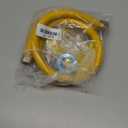 Roastove 48" Flexible Yellow Coated Gas Line Connector Kit for Stove, Dryer, Gas Water Heater, Furnace,5/8 in.OD(1/2 in. IDFlexible Gas Line with Connector 1/2" FIP &1/2"MIP & 3/4"MIP Fitting