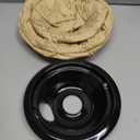 GE Black Stove Drip Pans, 10% Energy Save by Enamel Spraying Prevent Bending and Rust - Include 2 6'' Burner Drip Pans and 2 8'' Drip Bowl