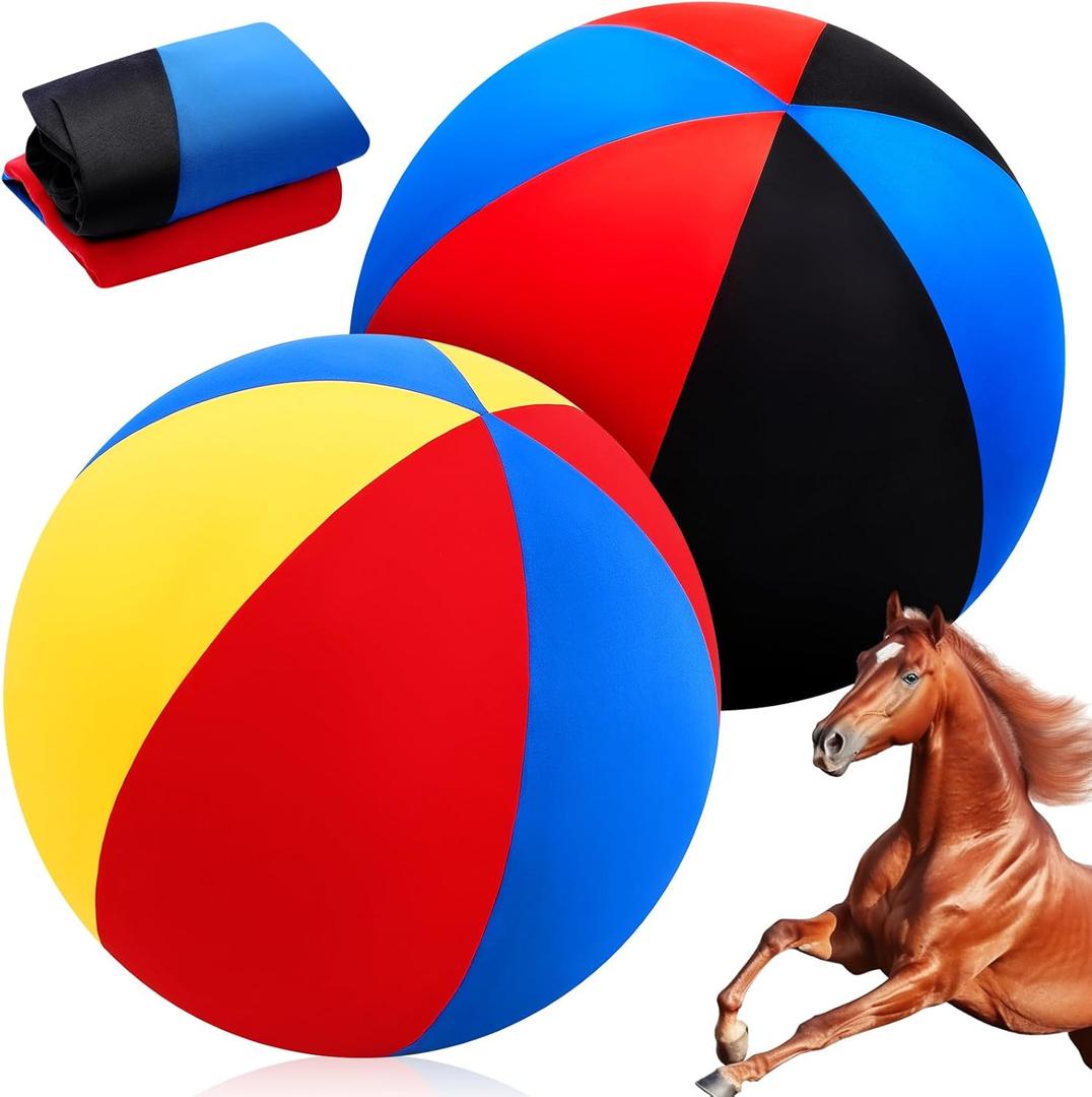 2 Pcs 40 Inch Horse Ball Covers Please Watch VCR for How to Inflation Mega Herding Play Covers for Horse Herding Ball(Cute Style)
