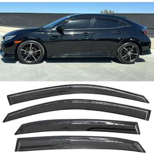 Side Window Visors rain Guards Vent Deflectors Compatible with Honda Civic Hatchback 2016-2021, Vent Deflector Window Rain Guard Sun Shade Visors, Car Acessories 4PCS 2016 2017 2018 2019 2020 2021