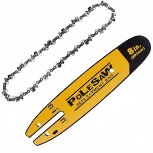 8inch DWZCSB8 Pole Saw Replacement Bar and Chain Combo, Guide Bar DWZCSB8Saw Chains Combo for DEWALT DCPS620B DWO1DT608(1Chains + 1Bar)