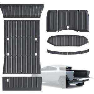 Truck Bed Mat Compatible for Tesla Cybertruck 2023 2024 2025 Accessories, 6PCS All Weather TPE Truck Bed Liner, Custom Fit Heavy Duty Utility Pickup Bed Mats, Frunk Mat, Rear Trunk Mat, Tailgate Mat