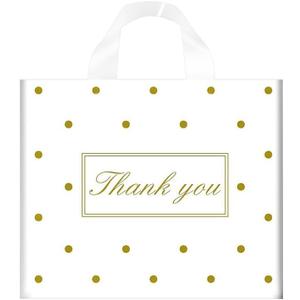 50/100 Pcs Thank You Bags for Small Business, Plastic Shopping Retail Merchandise Bag with Handle (50, 18x18 Inch) (White)