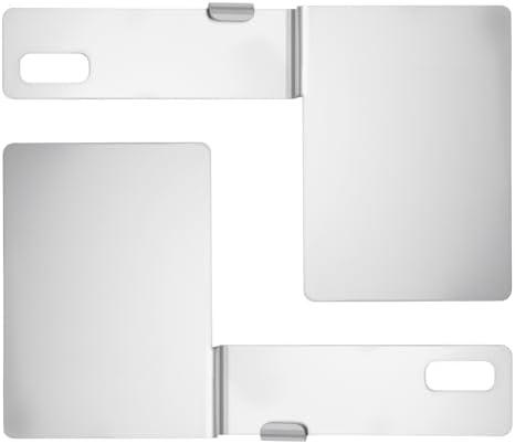 Blulu 2 Pcs Hawaii State Safety Check Sticker Plate Stainless Steel License Plate Bracket with 15 Degree Angled Long 1 Holes Vertical License Sticker Bracket Mount