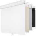 ChrisDowa Cordless Blackout Roller Shades for Windows, Thermal Insulated UV Protection Pull Down Shades, Total Blackout Window Blinds for Home, Office, Bedroom, Door (22" W x 72" H, White)