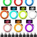 Hortsun 10 Pack EL Wire Neon Light Portable LED Battery Powered Cuttable String Lights Glow in The Dark for DIY Costume for Party Christmas Decorations(9.84 ft)