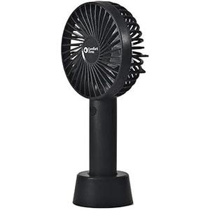 Comfort Zone Personal Handheld Rechargeable Fan, 4 inch, 3 Speed, Lithium Ion Battery, Micro USB Cable, Powerful, Mini Hand Fan, Ideal for Home, Bedroom & Office, CZPF402BK