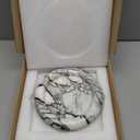 Natural Marble Round Vanity Tray Jewelry Makeup Dish Decorative Tray for Coffee Table,Bathroom,Bedroom (Green Emerald)