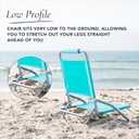 Caribbean Joe Folding Beach Chair, 1 Position Lightweight and Portable Foldable Outdoor Camping Chair, Teal