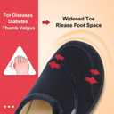 LeIsfIt Slippers for Men Wide House Shoes Adjustable Diabetic House Slippers Arthritis Edema Slipper Shoes Indoor Outdoor Navy Size 9 (L)