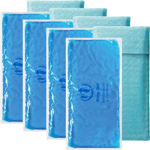 4PK Flexible Gel Ice Packs for Injuries Reusable - Gel Ice Pack Cold Compress for Knee, Back, Neck, Wrist, Hand, Elbow, Ankle Pain Relief - 9.5" x 4.5"