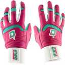 Batting Gloves (Pink/Teal) - Genuine Leather Gloves for Baseball & Softball Players - Unisex-Youth, Unisex-Adults (Adult Large/Extra Large)