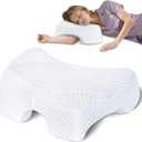 SAHEYER Side Sleeper Pillow with Arm Hole, Memory Foam Shoulder Pillow, Multi-Angle Armholes for Many Sleeping Positions, Ergonomic Support for Neck (White)