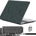 LanBaiLan Compatible for New MacBook Air 13 inch 2020 2019 2018 Release A2337 M1 A2179 A1932 Retina Display with Touch ID Laptop Plastic Hard Shell Protective Case & Keyboard Cover, Dark Green Grass