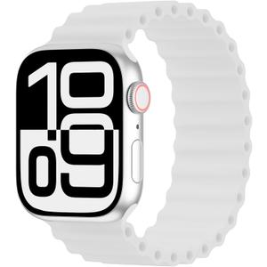 Silicone Ocean Solo Loop Bands Compatible with Apple Watch Band 49mm 46mm 45mm 44mm 42mm 41mm 40mm 38mm, Soft Breathable Sport Strap for iWatch Ultra 3 2 1 Series 11 10 SE 9 8 7 6 5 4 3
