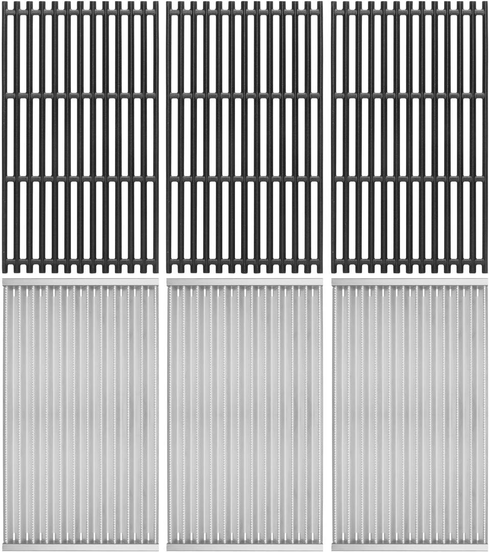 17" Grill Grates and Emitter for Charbroil TRU Infrared 4-Burner 463255020 463242715 463242716 463276016 466242715 463257520 Parts for Charbroil Grill Replacement Parts (Black)