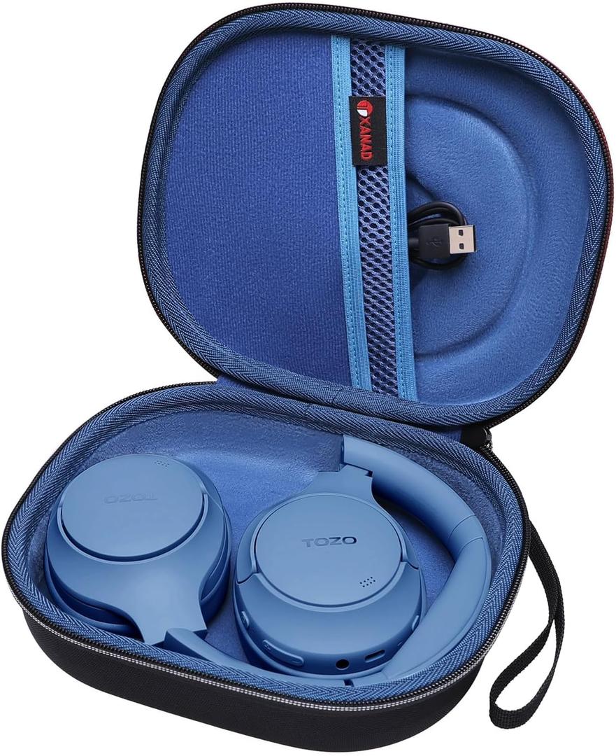 XANAD Hard Case for Bose QuietComfort, QC Ultra, QC 45, QC 35, QC45 SE, QC SE Wireless Noise Cancelling Headphones, Soundcore H30i On-Ear HeadphonesOuter Black+Inner Blue