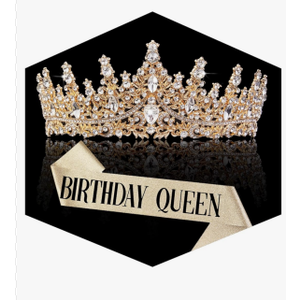Gold Crown for Women Crystal Princess Tiaras Rhinestone Queen Headband Wedding Bridal Hair Accessories Birthday Prom Pageant Party Coming of Age Ceremony Photo Props (GoldB)