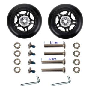 1 Pair/2pcs Luggage Suitcase Replacement Wheels 60mm*24mm, Rubber Swivel Caster Wheels 6mm Bearings Repair Kits (OD60xThk24mm/2.36x0.94in)