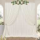 10ft x 10ft Wrinkle Free Ivory Backdrop Curtains for Parties, Polyester Photo Backdrop Drapes 2 Panels 5x10ft Background for Wedding Birthday Baby Shower Party