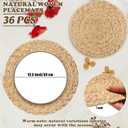 Set of 36 Round Woven Placemats 13.5-Inch Natural Water Hyacinth Plant Placemats Hand-Woven Boho Rattan Placemat Wicker Weave Table Mats for Home Table Farmhouse