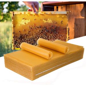 30pcs Beeswax Sheets, Bee Hive Foundation Sheets, Beehive Wax Foundation Sheets, Beeswax Honeycomb Sheets for Beekeeping Candle Making