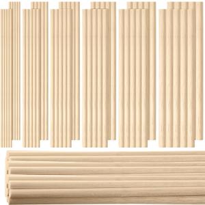 215 Pieces Balsa Wood Sticks Wooden Dowel Rods 1/8, 3/16, 1/4, 5/16, 3/8, 1/2 Inch Round Hardwood Unfinished Wooden Strips for DIY Molding Crafts Projects Making(Cylinder)