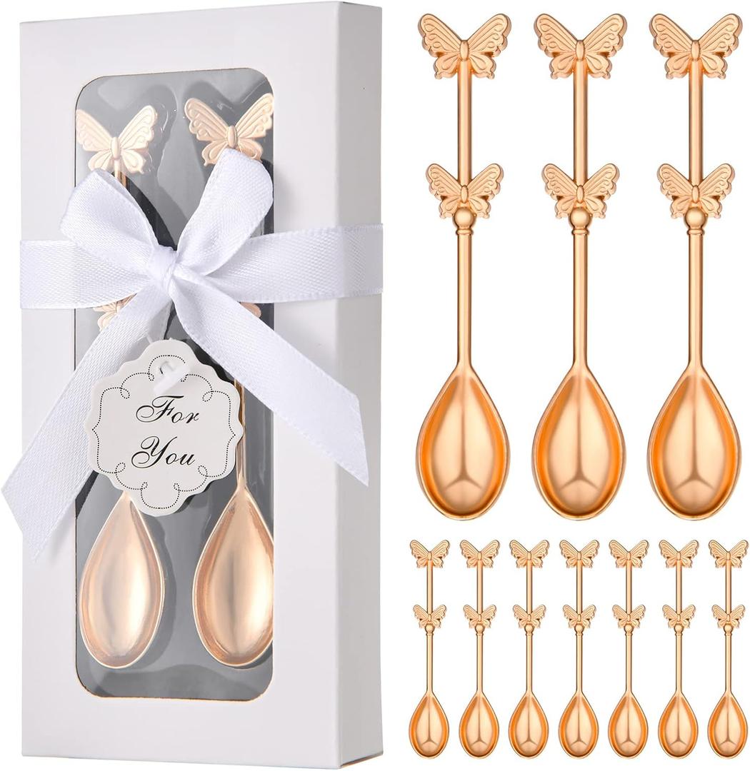 60 pieces (30 boxes) Butterfly Shaped Drink and Coffee Scoop Wedding Gift Tea Party Souvenirs or Bridal Shower or Baby Shower Souvenirs for Guests