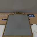 Gold Baroque Mirror Antique 16x24 Inches - Vintage Arched Mirror with Ornate Gold Frame for Entryway, Narrow Hallway & Bathroom Wall Decor